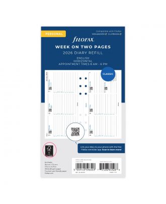 Filofax Personal Week on Two Pages Diary Horizontal 2026