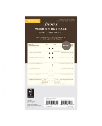 Filofax Personal Week on One Page Creme 2026