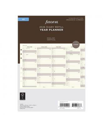 Filofax A5 Year Planner 2025