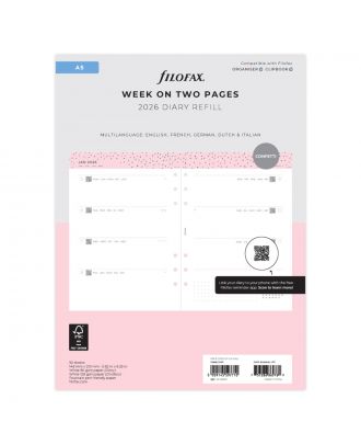 Filofax A5 Week on Two Pages Diary Confetti 2026