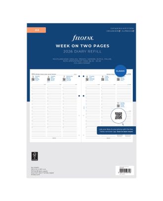 Filofax A4 Vulling Week op 2 Pagina's 2027