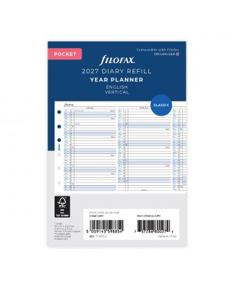 Filofax Pocket Year Planner Vertical 2027