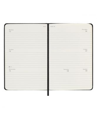 Moleskine Pocket Agenda 18 maanden Week Horizontaal 2025-2026 Zwarte Harde Kaft