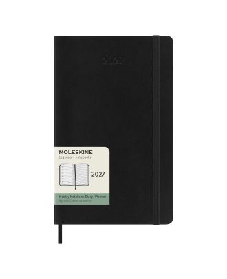 Moleskine Large Diary 2027 Weekly Planner with Notebook Black Soft Cover
