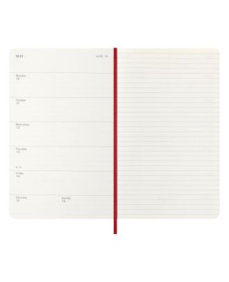 Moleskine Large Diary 2027 Weekly Planner with Notebook Red Soft Cover