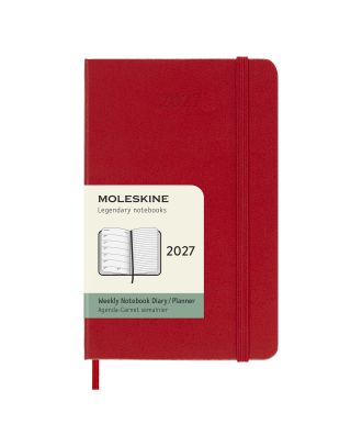 Moleskine Pocket Diary 2027 Weekly Planner with Notebook Red Hard Cover