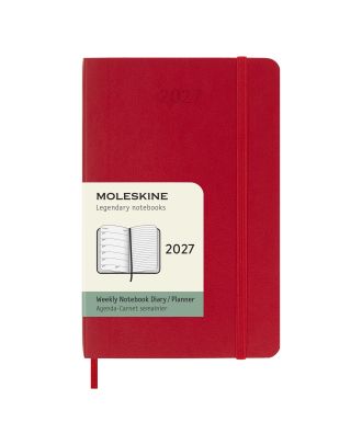 Moleskine Pocket Diary 2027 Weekly Planner with Notebook Red Soft Cover