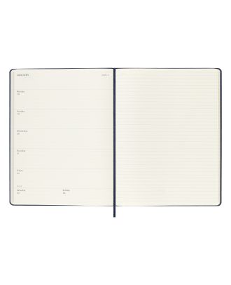 Moleskine XL Diary 2027 Weekly Planner with Notebook Sapphire Blue Hard Cover
