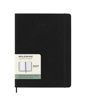 Moleskine XL Diary 2027 Weekly Planner with Notebook Black Soft Cover