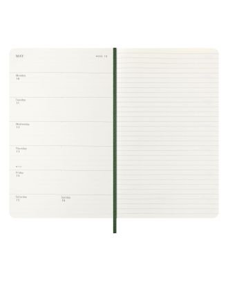 Moleskine Large Diary 2027 Weekly Planner with Notebook Myrtle Green Soft Cover