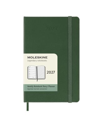 Moleskine Pocket Diary 2027 Weekly Planner with Notebook Myrtle Green Hard Cover
