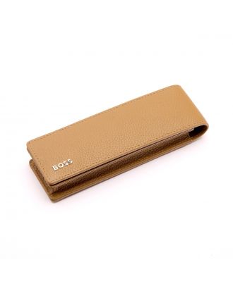 Hugo Boss Double Pen Pouch Classic Grained Camel For 2 Pens
