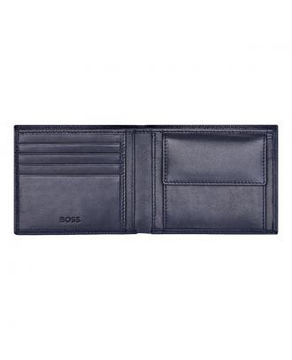 Hugo Boss Wallet Classic Grained Navy with Coins Compartment