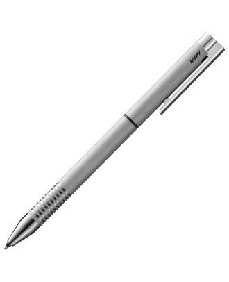 Lamy Logo Brushed Steel Twin Pen with Leather Pen Pouch