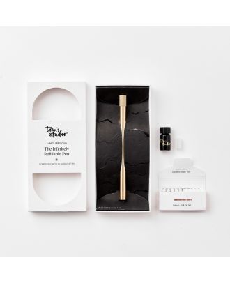 Tom's Studio Lumos Pro Duo Refillable Fineliner & Brush Pen Brass