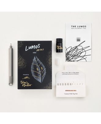 Tom's Studio Lumos Mini Refillable Fineliner & Brush Pen Titanium