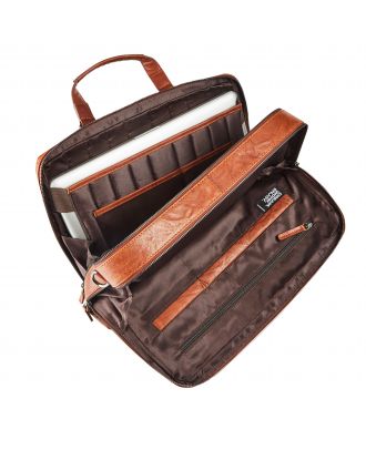 Maverick Rough Gear Cognac Business Bag with laptop compartment 15.6"