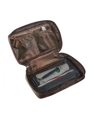 Maverick Rough Gear Brown Leather Compact Toiletbag