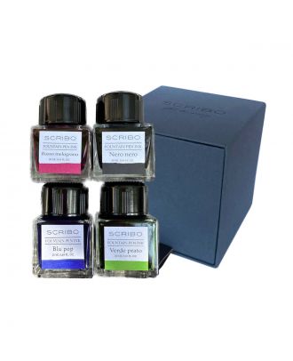 Scribo Mini Inkt Set red, black, green and blue Ink Bottle