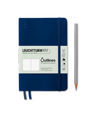 Leuchtturm1917 Flexcover Outlines Waterproof B6+ Signal Navy Notebook