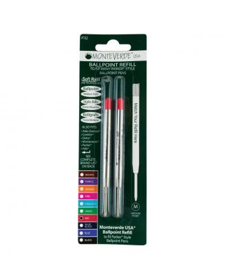 Monteverde Ballpoint Refill Parker-Type G2 Medium Red (2 pack)