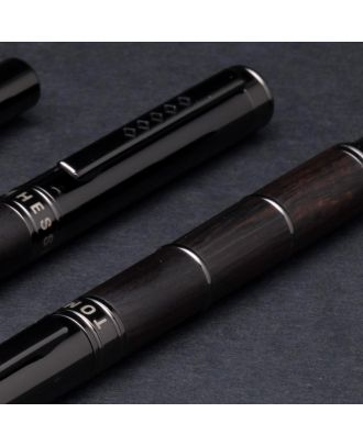 Tom Hessin Revolution Collection Rustic Wooden Barrel Fountain Pen and Ballpoint Pen Set