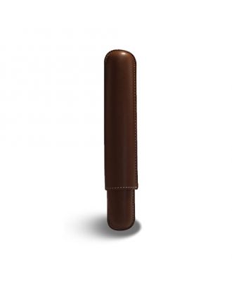 Recife Rivièra Lederen Hard Case Pen Etui Chocolat voor 1 pen