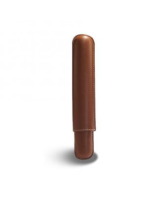 Recife Rivièra Lederen Hard Case Pen Etui Cognac voor 1 pen