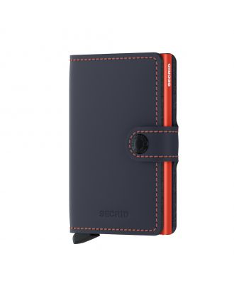Secrid Mini Wallet Leather Night Blue & Orange