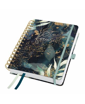 Sigel Jolie Beauty 2027 Spiral Weekly Planner A5 Glamorous Leaves Hard Cover