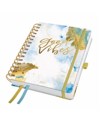 Sigel Jolie Beauty 2027 Spiral Weekly Planner A5 Good Vibes Hard Cover