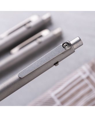 Tactile Side Click Pen Stonewashed Titanium Short Ballpoint Pen