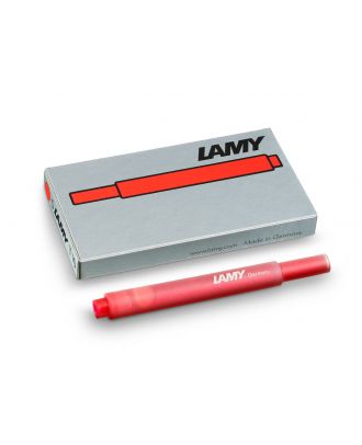 Lamy T10 Fountain Pen Ink Cartridges 5 Pack Red