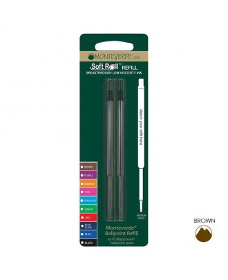 Monteverde Ballpoint Refill Waterman-Type Medium Brown (2 pack)