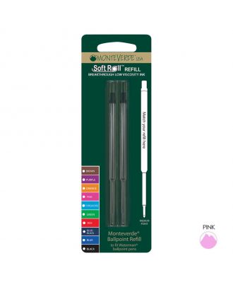Monteverde Ballpoint Refill Waterman-Type Medium Pink (2 pack)