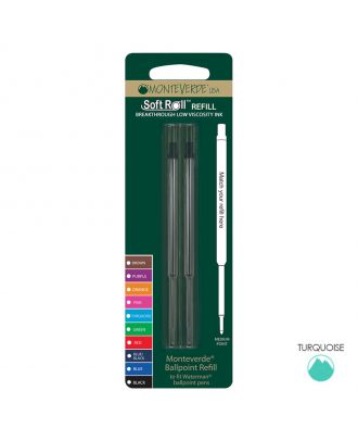 Monteverde Ballpoint Refill Waterman-Type Medium Turquoise (2 pack)