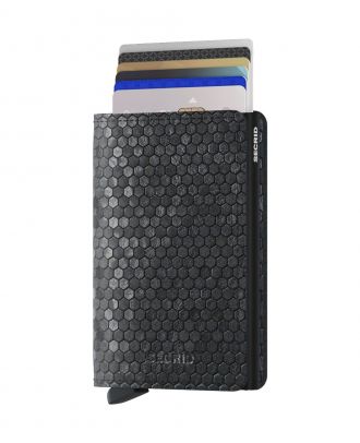 Secrid Slim Wallet Leather Hexagon Black