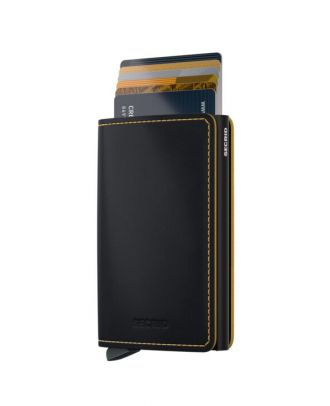 Secrid Slim Wallet Matte Black & Ochre