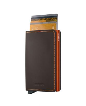 Secrid Slim Wallet Matte Truffle & Orange