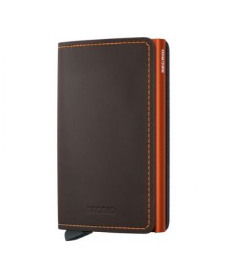 Secrid Slim Wallet Matte Truffle & Orange