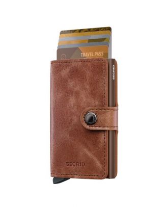 Secrid Mini Wallet Leather Vintage Cognac Brown
