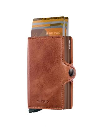Secrid Twin Wallet Leather Vintage Cognac Brown