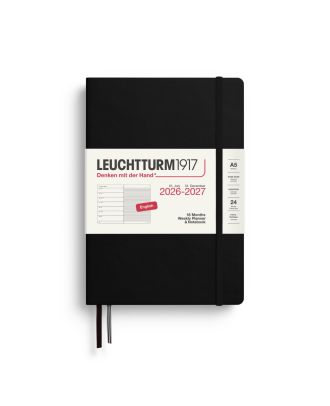 Leuchtturm1917 Weekly Planner & Notebook 18 Months 2026 - 2027 Medium Black