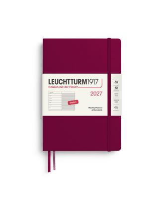 Leuchtturm1917 2027 Weekly Planner + Notes Medium Port Red