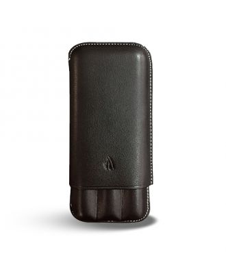 Recife Rivièra Lederen Hard Case Pen Etui Zwart voor 3 pennen