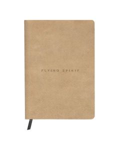 Flying Spirit Beige Leather Notebook A5 Ruled