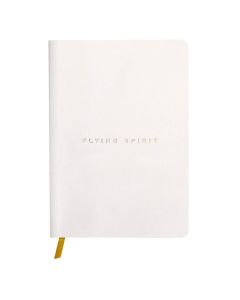 Flying Spirit White Leather Notebook A5 Dotted