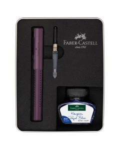 Faber Castell Grip Berry Fountain Pen with converter and ink bottle