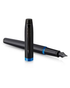 Parker IM Black Marine Blue Vibrant Rings Fountain Pen