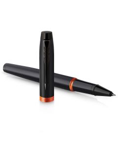 Parker IM Black Flame Orange Vibrant Rings Rollerball Pen